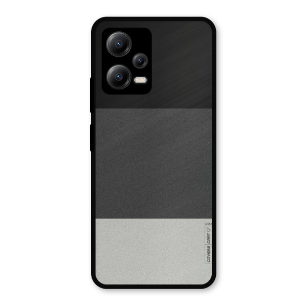 Pastel Black and Grey Metal Back Case for Poco X5