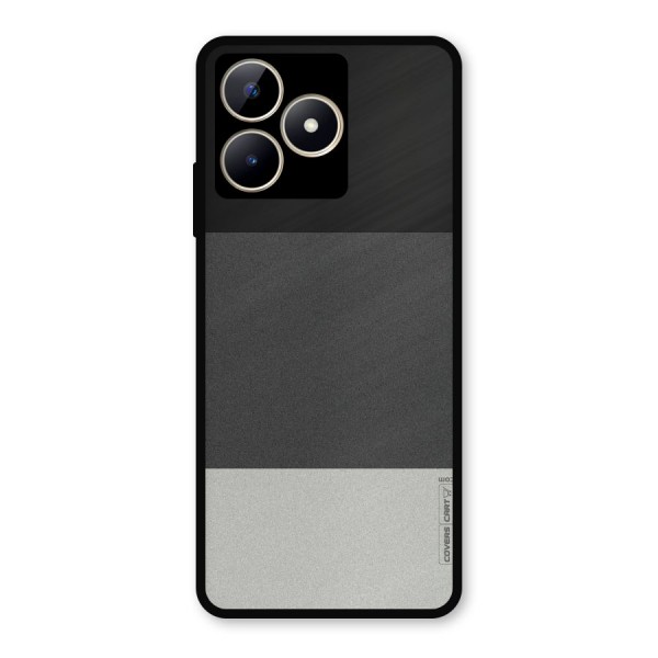 Pastel Black and Grey Metal Back Case for Realme Narzo N53