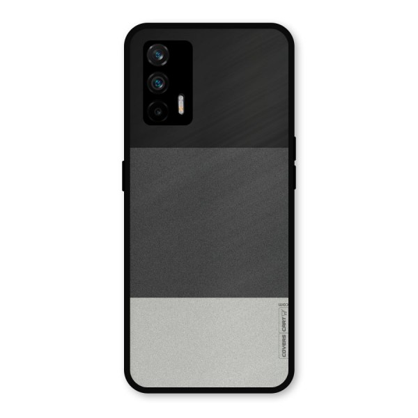 Pastel Black and Grey Metal Back Case for Realme X7 Max