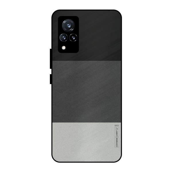 Pastel Black and Grey Metal Back Case for Vivo V21 5G