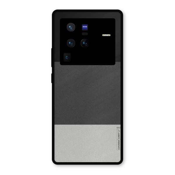 Pastel Black and Grey Metal Back Case for Vivo X80 Pro