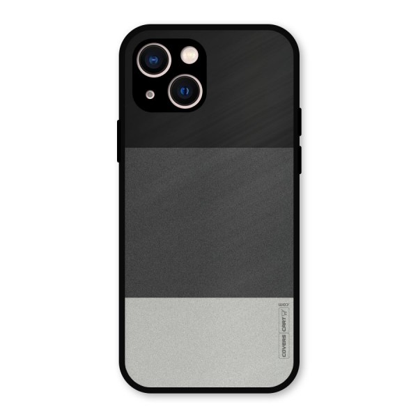 Pastel Black and Grey Metal Back Case for iPhone 13