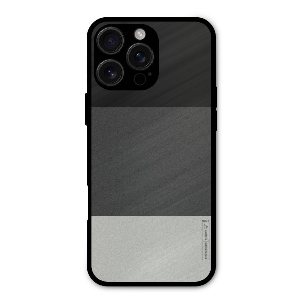 Pastel Black and Grey Metal Back Case for iPhone 16 Pro Max