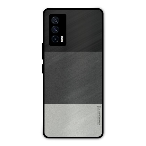 Pastel Black and Grey Metal Back Case for iQOO 7 5G
