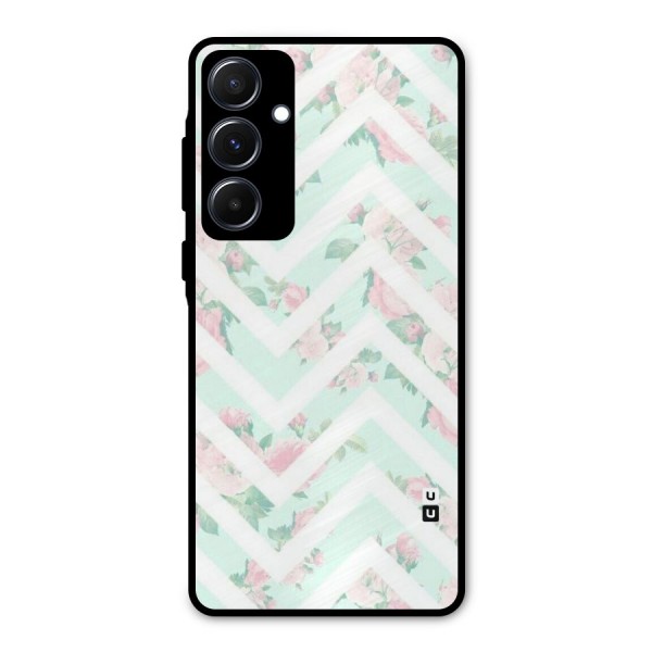 Pastel Floral Zig Zag Metal Back Case for Galaxy A55