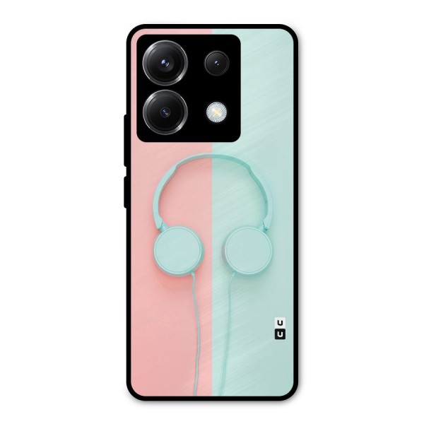 Pastel Headphones Metal Back Case for Poco X6