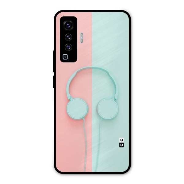 Pastel Headphones Metal Back Case for Vivo X50