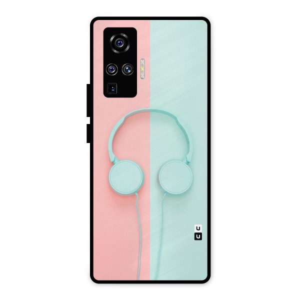 Pastel Headphones Metal Back Case for Vivo X50 Pro Mobile