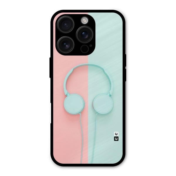 Pastel Headphones Metal Back Case for iPhone 16 Pro