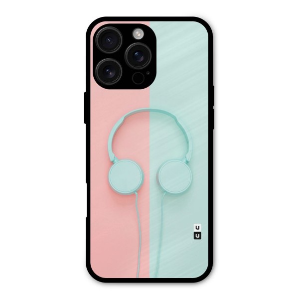 Pastel Headphones Metal Back Case for iPhone 16 Pro Max