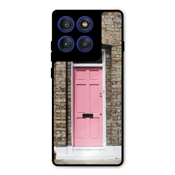 Pastel Pink Door Metal Back Case for Motorola Edge 60 Pro