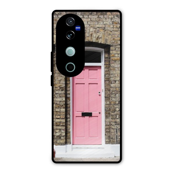 Pastel Pink Door Metal Back Case for Vivo V40 Pro