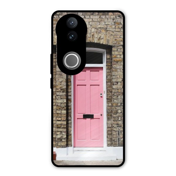Pastel Pink Door Metal Back Case for Vivo V50e