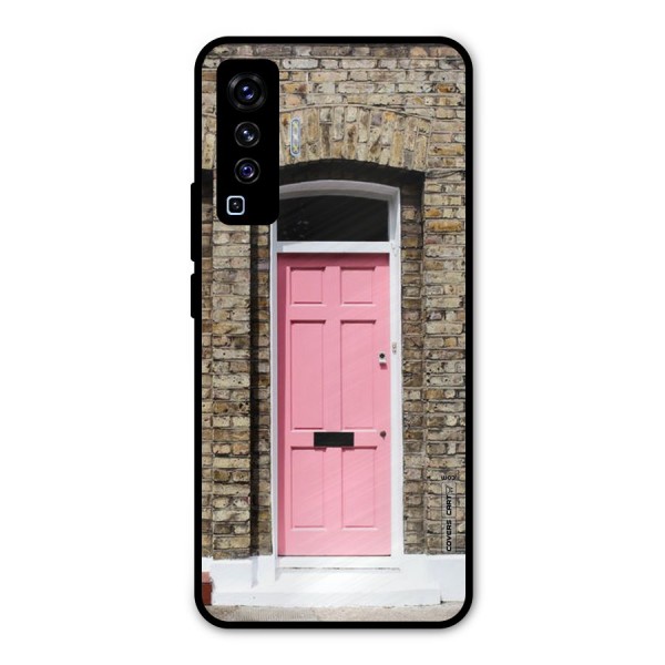 Pastel Pink Door Metal Back Case for Vivo X50