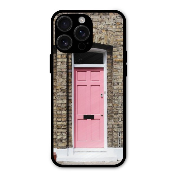 Pastel Pink Door Metal Back Case for iPhone 16 Pro Max
