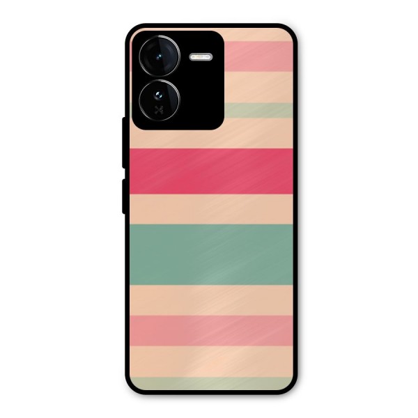 Pastel Stripes Vintage Metal Back Case for iQOO Z9