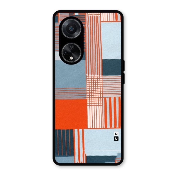 Pattern In Lines Metal Back Case for Oppo F23