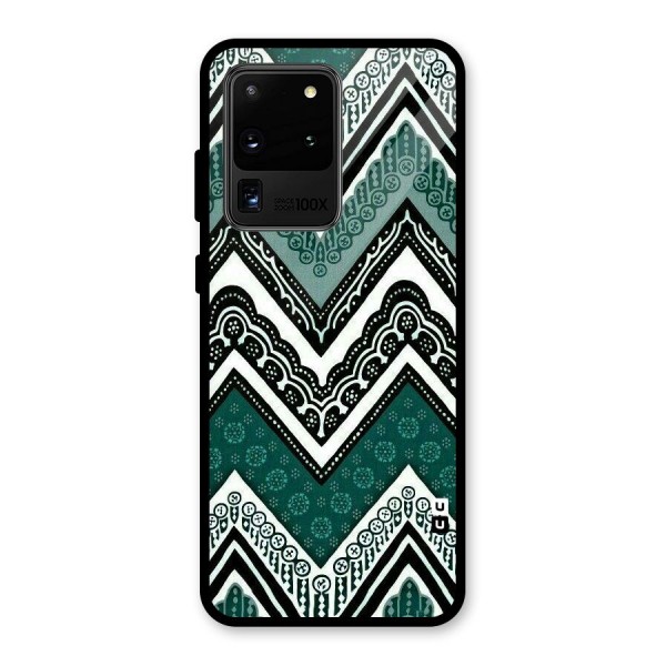 Patterned Chevron Glass Back Case for Galaxy S20 Ultra