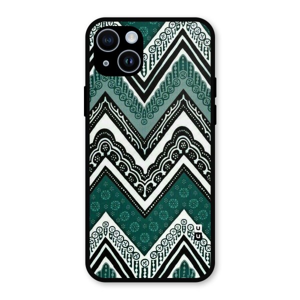 Patterned Chevron Metal Back Case for iPhone 14