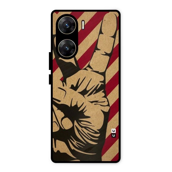Peace Stripes Metal Back Case for Vivo V29e
