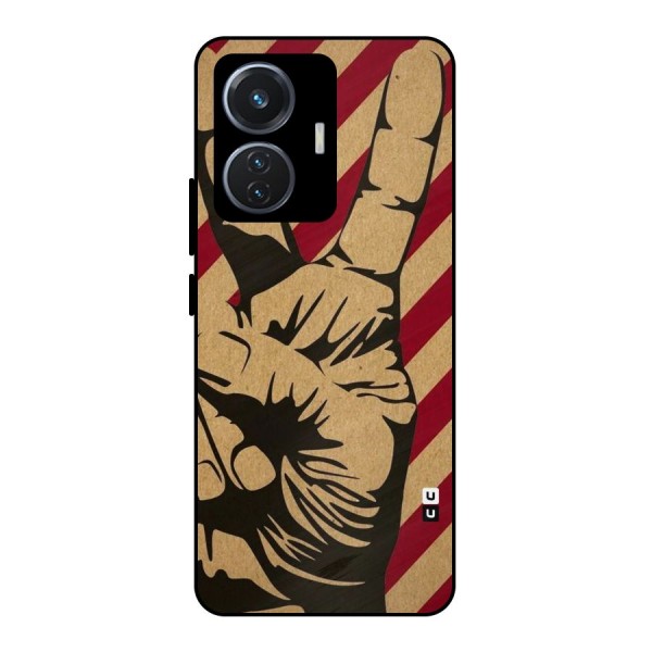 Peace Stripes Metal Back Case for iQOO Z6 44W