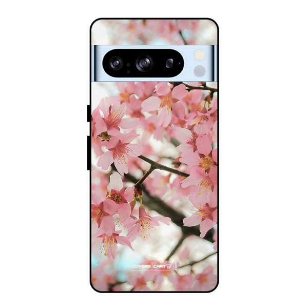 Peach Floral Metal Back Case for Google Pixel 8 Pro