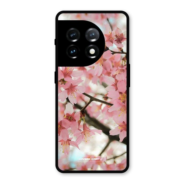 Peach Floral Metal Back Case for OnePlus 11