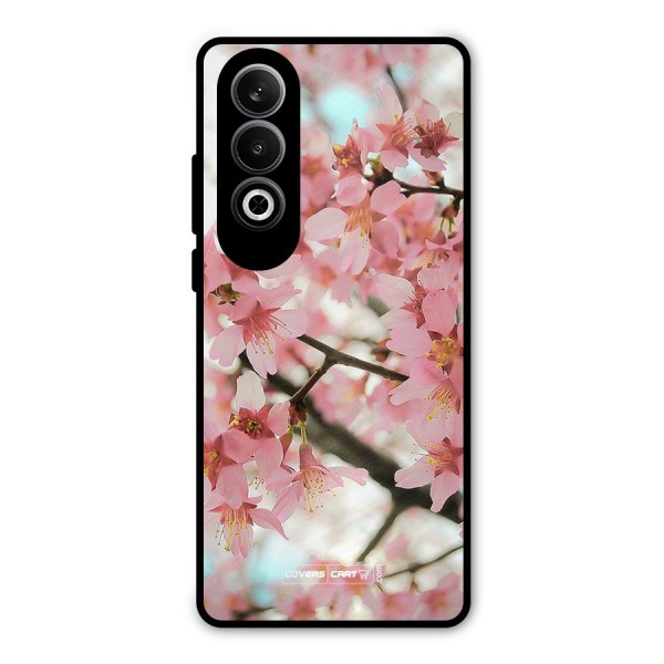 Peach Floral Metal Back Case for OnePlus Nord CE4