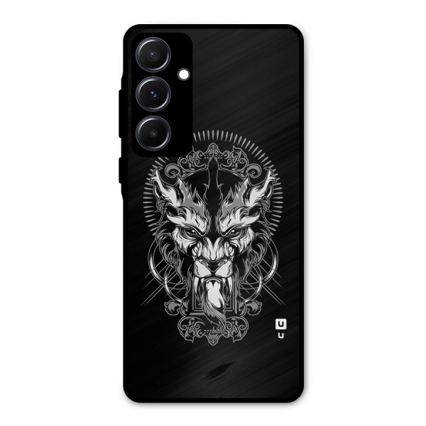 Pencil Art Lion Illustration Metal Back Case for Galaxy A55