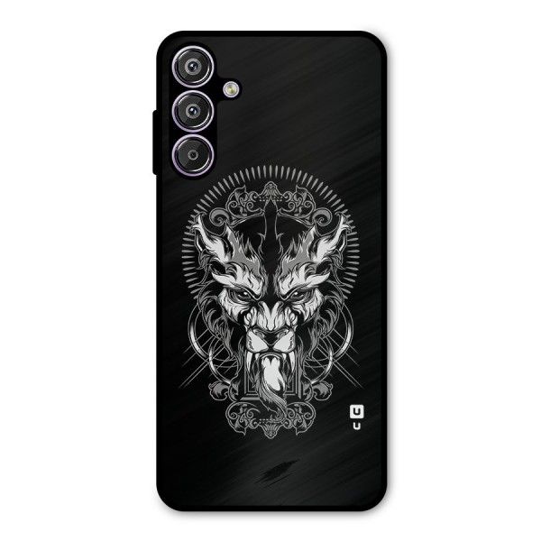 Pencil Art Lion Illustration Metal Back Case for Galaxy F15