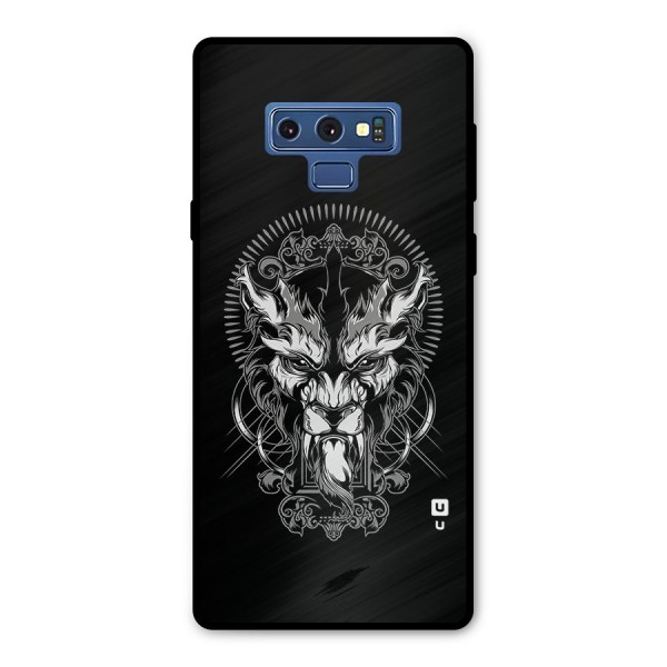 Pencil Art Lion Illustration Metal Back Case for Galaxy Note 9