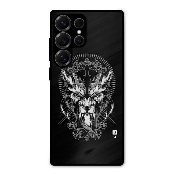 Pencil Art Lion Illustration Metal Back Case for Galaxy S25 Ultra