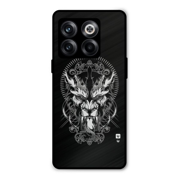 Pencil Art Lion Illustration Metal Back Case for OnePlus 10T