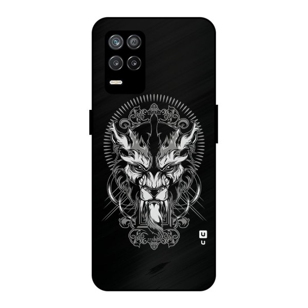 Pencil Art Lion Illustration Metal Back Case for Realme 9 5G