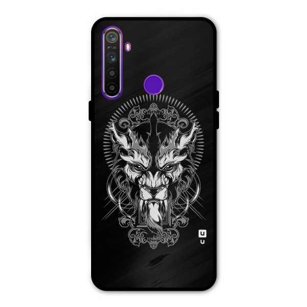 Pencil Art Lion Illustration Metal Back Case for Realme Narzo 10