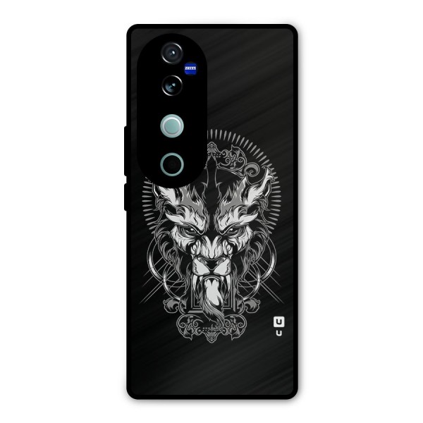 Pencil Art Lion Illustration Metal Back Case for Vivo V40 Pro