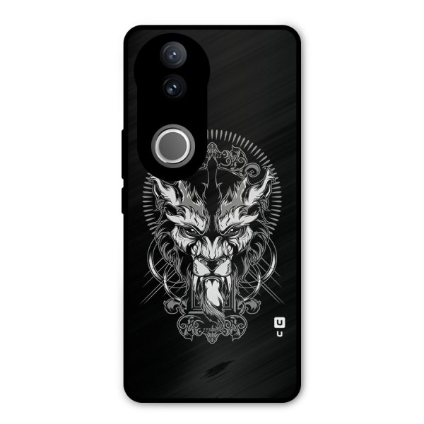 Pencil Art Lion Illustration Metal Back Case for Vivo V50e