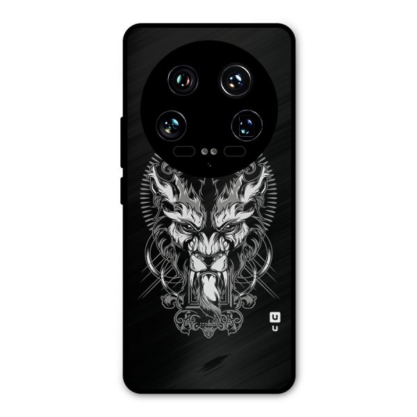 Pencil Art Lion Illustration Metal Back Case for Xiaomi 14 Ultra
