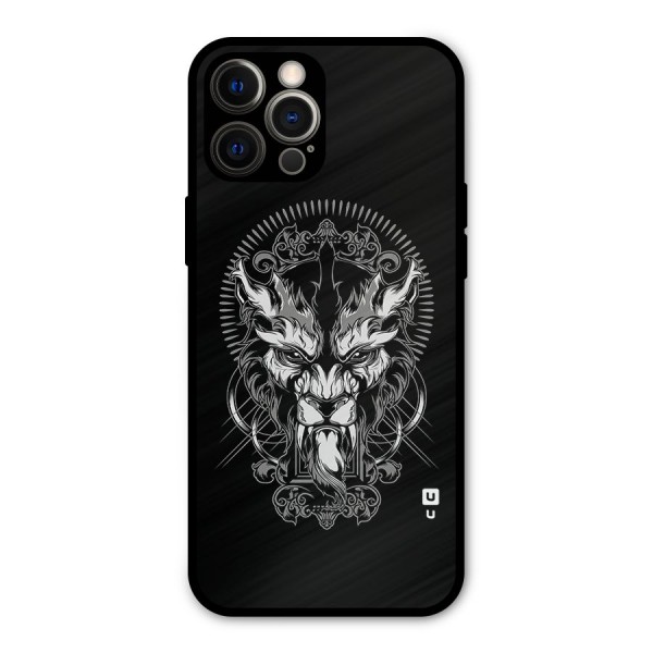 Pencil Art Lion Illustration Metal Back Case for iPhone 12 Pro Max