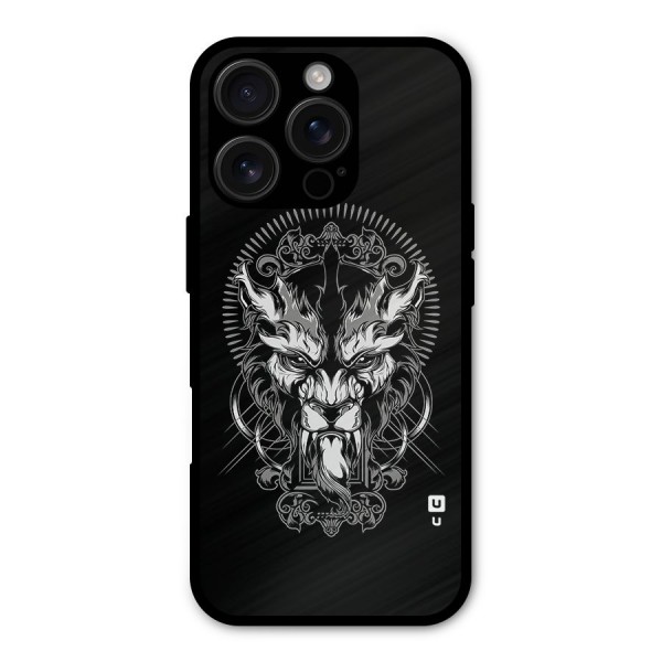 Pencil Art Lion Illustration Metal Back Case for iPhone 16 Pro