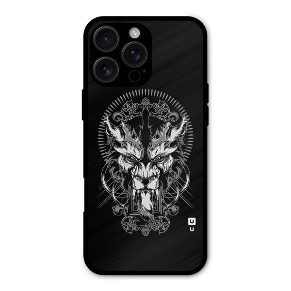 Pencil Art Lion Illustration Metal Back Case for iPhone 16 Pro Max
