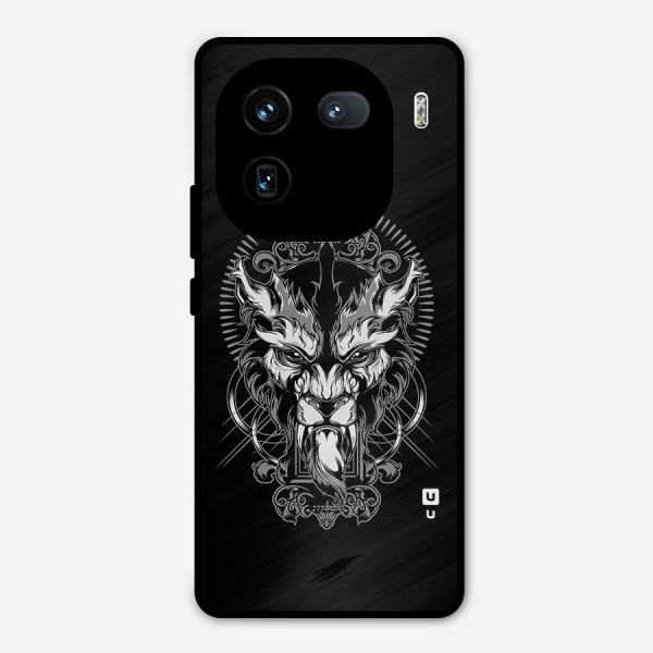 Pencil Art Lion Illustration Metal Back Case for iQOO 12