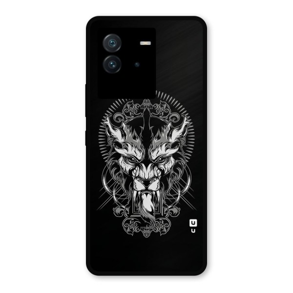 Pencil Art Lion Illustration Metal Back Case for iQOO Neo 6 5G