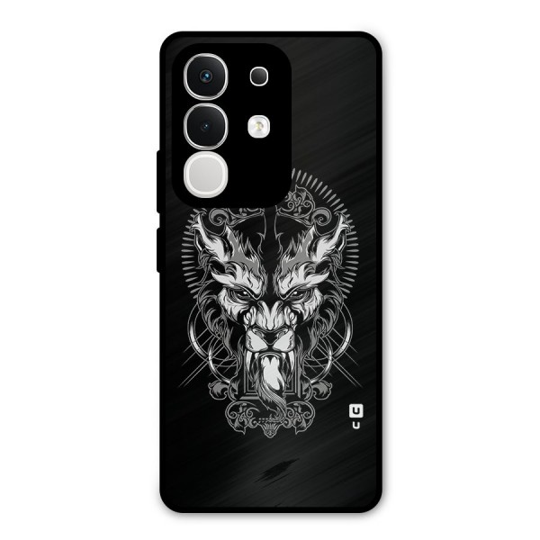 Pencil Art Lion Illustration Metal Back Case for iQOO Z10x