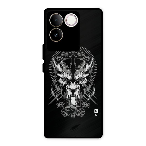 Pencil Art Lion Illustration Metal Back Case for iQOO Z7 Pro