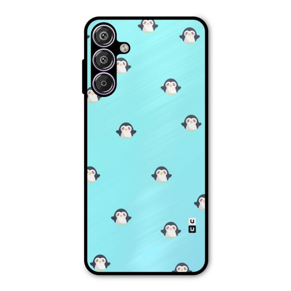 Penguins Pattern Print Metal Back Case for Galaxy F15