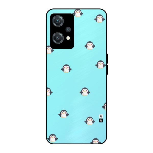 Penguins Pattern Print Metal Back Case for OnePlus Nord CE 2 Lite 5G