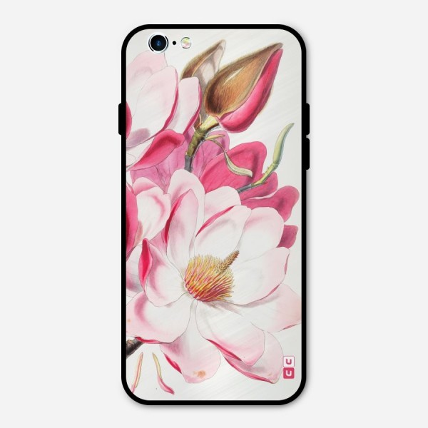 Pink Beautiful Flower Metal Back Case for iPhone 6 6s