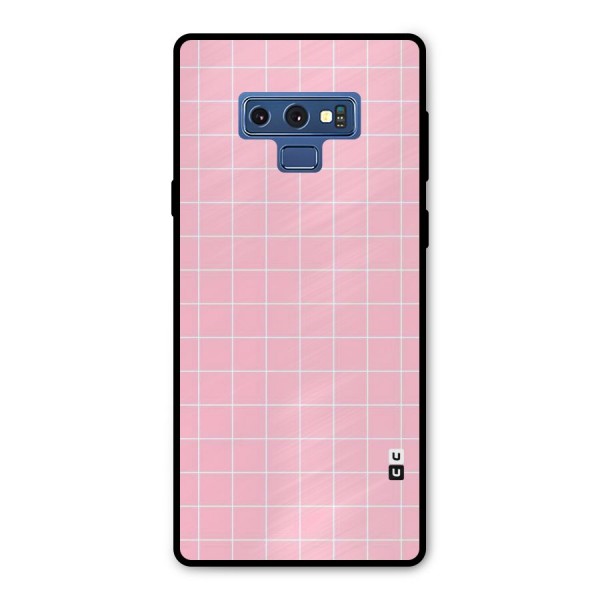 Pink Checks Metal Back Case for Galaxy Note 9