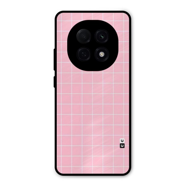 Pink Checks Metal Back Case for Oppo F29 Pro
